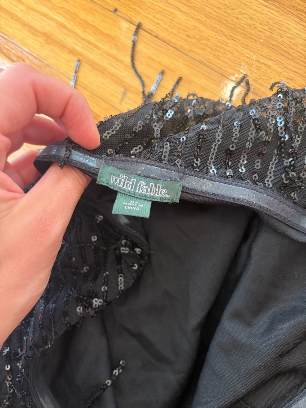 wild fable Black Sequin Bandeau Bralette